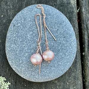 Pink freshwater pearl earrings
