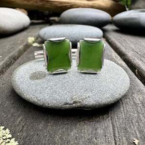 New Zealand greenstone cufflinks