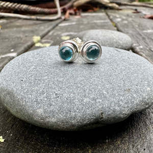 4mm blue topaz studs