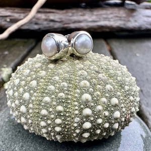 5mm white freshwater pearl studs