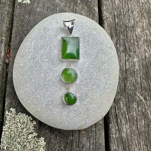 Sterling silver 3 tier pounamu pendant