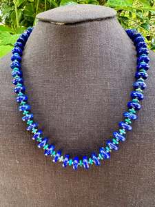 Lapis lazuli & turquoise rondel necklace