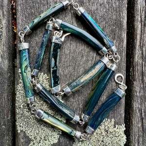 Necklaces: New zealand paua & sterling necklace