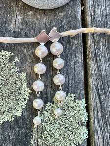 inverted 5 tier freshwater pearl earrings