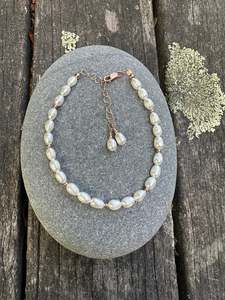 Tiny white rice pearl bracelet
