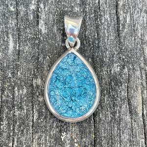 Vintage Czech Glass foil drop pendant