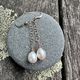 white freshwater pearl  drop earrings
