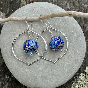 Enamel & sterling earrings
