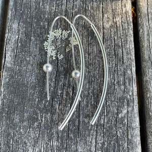 Sterling Silver Half Hoop Slider Earrings