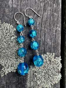 Half Price: Vintage 4 tier czech foil earrings