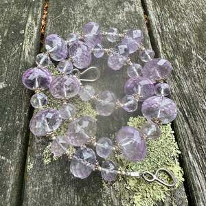 Necklaces: Faceted amethyst rondel necklace