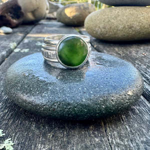 New Zealand greenstone Unity ring