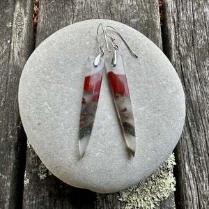 bloodstone dagger drop earrings