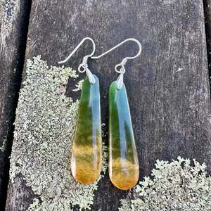 Matched Marsden flower greenstone earrings