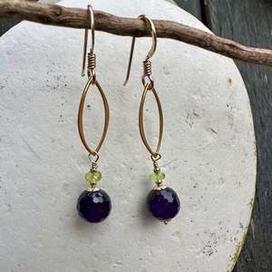 Amethyst & peridot earrings