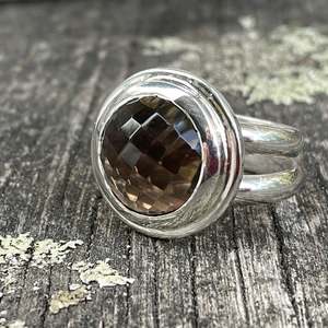 Half Price: Faceted Smoky Quartz Ring