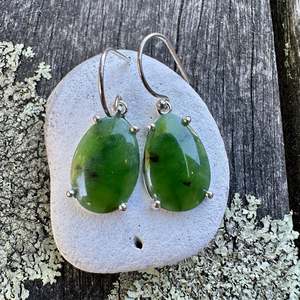 sterling silver claw set drop earrings