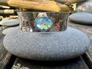 Hammered blue topaz cuff