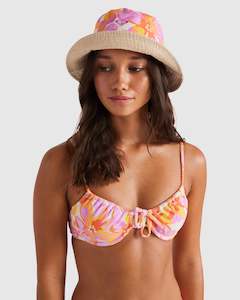 Womens Bucket Hats: Womens Jasmine Paradise Oasis Reversible Bucket Hat