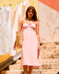 Womens Dresses: Womens Rosie Skies Slub Midi Dress