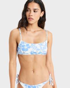 Womens Collection Coastal Bloom: Womens Artsy Floral Bikini Top