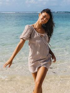 Womens Dresses: Womens Delilah Check Mini Dress