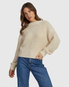 Womens Jumpers: Women Coming Home Crew Neck Knitted Jumper