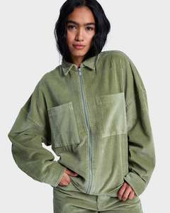 Womens Chilled Out Washed Cord Long Sleeve Shirt