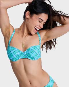 Womens New Arrivals: Womens Printed Essentials Uderwire Bralette Bikini Top