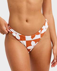 Womens Hazy Days Hi Leg Cheeky Bikini Bottom