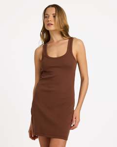 Womens Base Rib Mini Dress