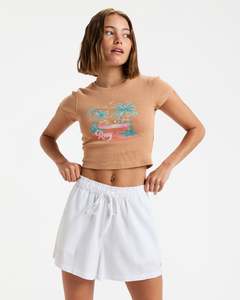 Womens Place To Elastic Waist Shorts