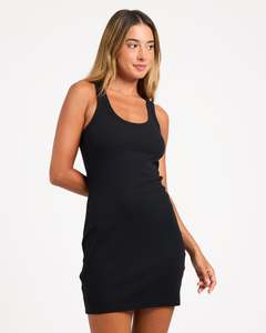 Womens Dresses: Womens Base Rib Dress Mini Dress