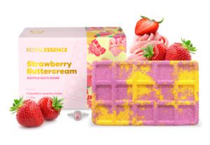 20 Ring Bath Bomb Sale: Strawberry Buttercream - Waffle (Bath Bomb)