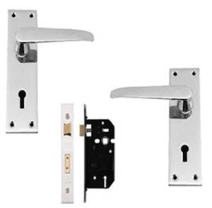 Lever Handles: Highmark Lever Door Handles With Mortice Lock - Satin Chrome
