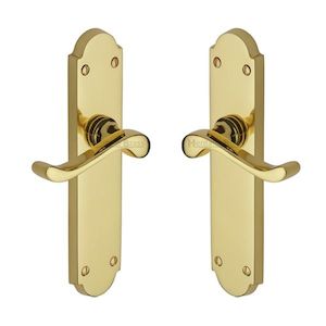 Heritage Lever Door Handles - Polished Brass