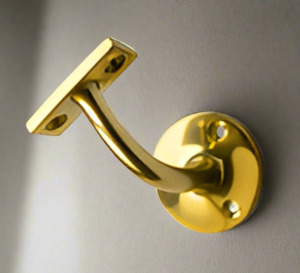 Handrail Brackets: Handrail Bracket - Polished Brass