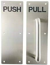 Other: Door Handle And Push Plate Set - Stainless Steel - Commercial Grade