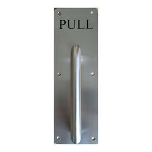 Pull Door Handle With Plate - Stainless Steel Commercial Grade