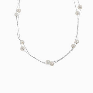 Necklaces: Margaret Double Layered Pearl Necklace