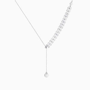 Necklaces: Theresa Wheat and Pearl Necklace in s925 with gold plating