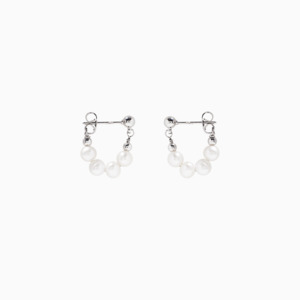 Earrings: Fiona Freshwater Pearl Earrings - Silver Color