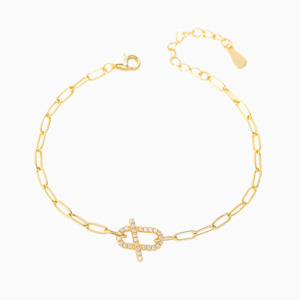 Bracelets: Rita Paperclip Bracelet in s925 with gold plating
