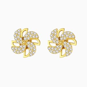 Gold Plating Jewellery: Amy Pinwheel Stud Earrings in s925 with gold plating