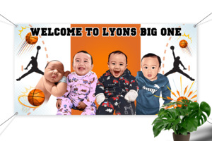 Products: Four Faces Digital Painting On Banner - R&R Gallery Custom Banners & Digital Oil Paintings NZ Free Design Service
