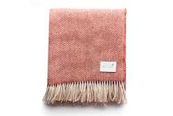 Throws: Ruanui red throw (Chevron pattern)