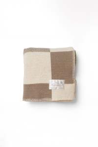Cot Blankets: Beige Check Heritage Baby Blanket