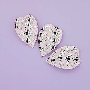 Taking Flight - Single Bat Print Covered Snap Clips