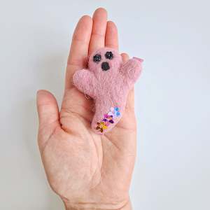 bows, hair accessories, clip, hair clips, headband: Ruby & Bear x Store 17 - Single Large Beaded Ghost Clips In Peony