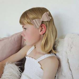 Velvet Luxe: Violet - Single Big Sister Sized Bow Clips Or Headbands (7 Colour Choices)